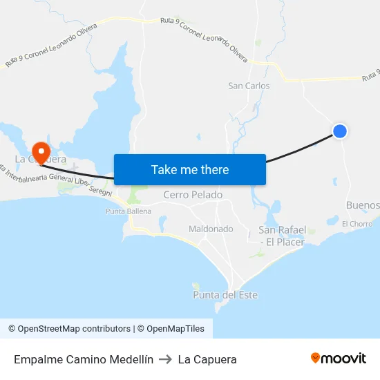 Empalme Camino Medellín to La Capuera map