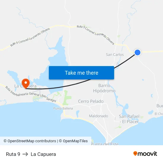 Ruta 9 to La Capuera map