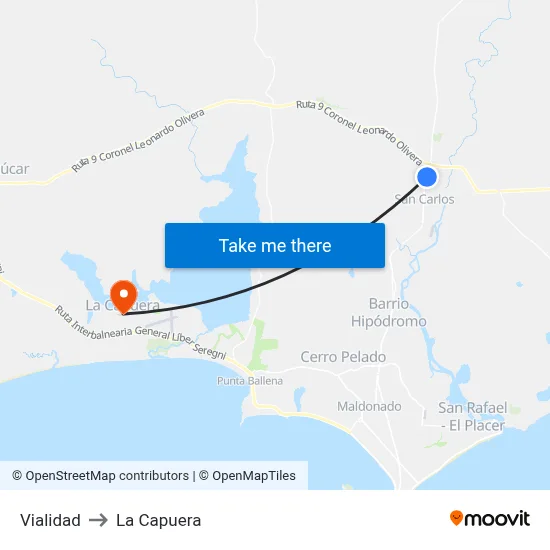 Vialidad to La Capuera map