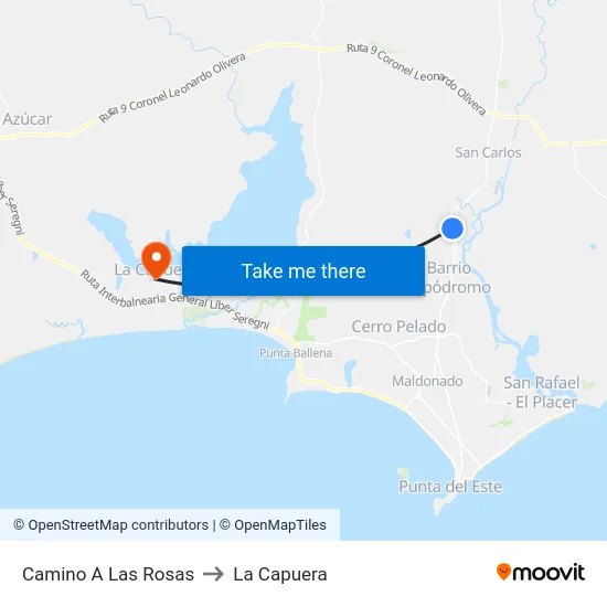 Camino A Las Rosas to La Capuera map