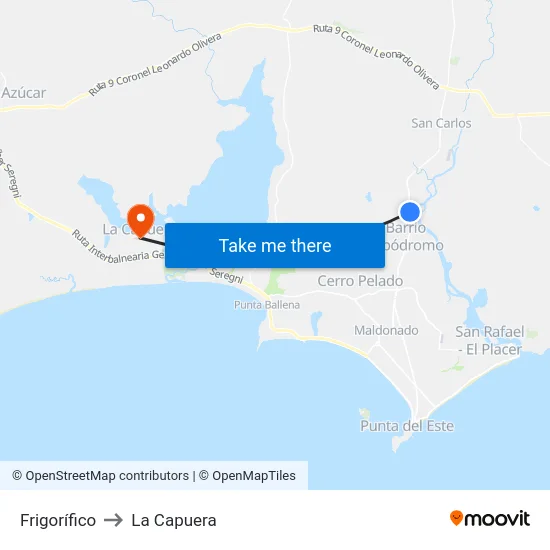 Frigorífico to La Capuera map