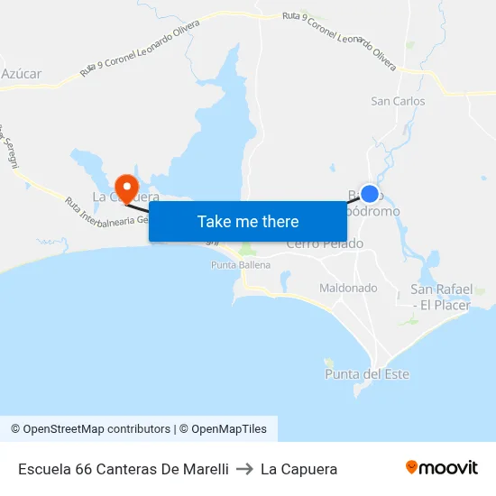 Escuela 66 Canteras De Marelli to La Capuera map