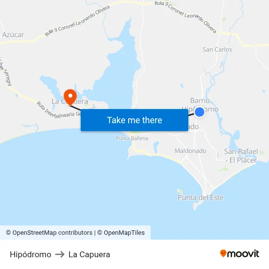 Hipódromo to La Capuera map