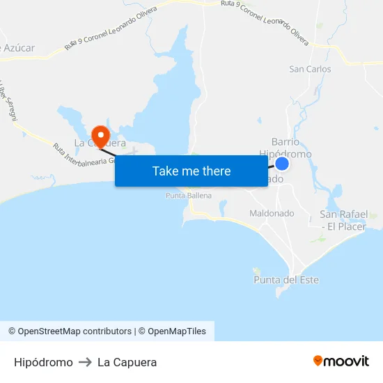 Hipódromo to La Capuera map