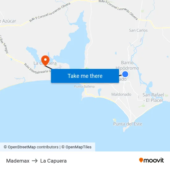 Mademax to La Capuera map