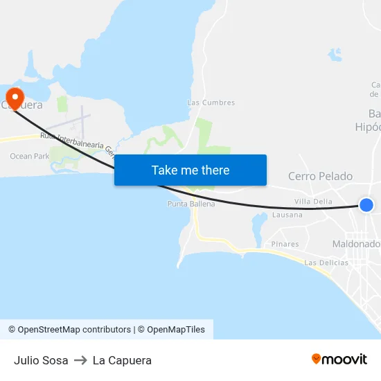 Julio Sosa to La Capuera map