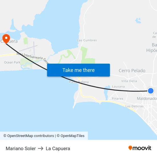 Mariano Soler to La Capuera map