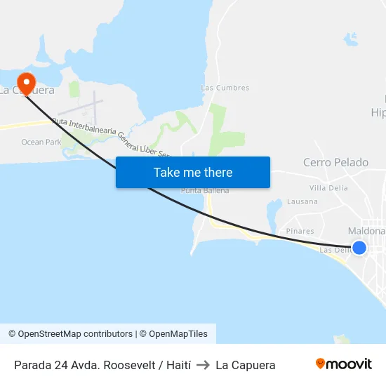 Parada 24 Avda. Roosevelt / Haití to La Capuera map