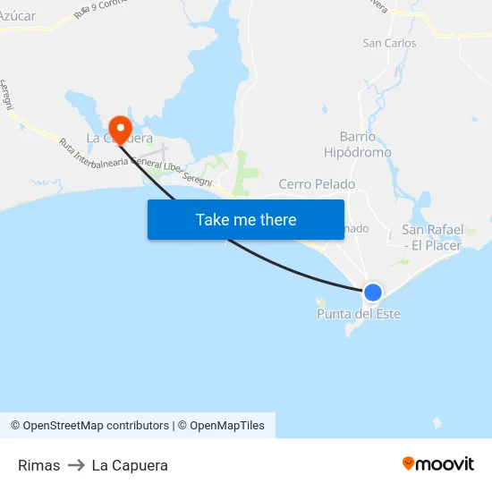 Rimas to La Capuera map