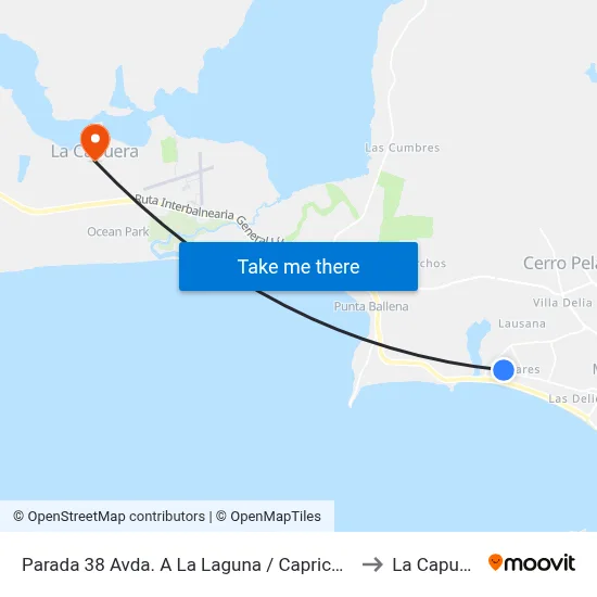 Parada 38 Avda. A La Laguna / Capricornio to La Capuera map