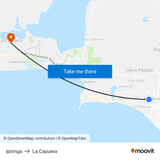 Ipiringa to La Capuera map