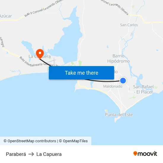 Paraberá to La Capuera map