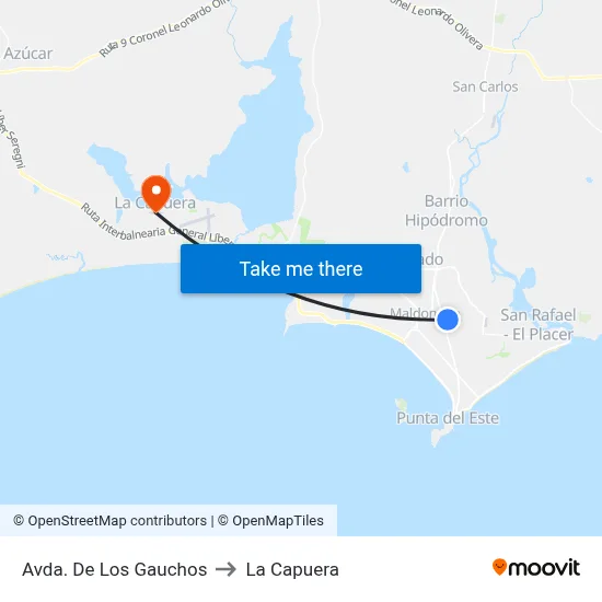 Avda. De Los Gauchos to La Capuera map