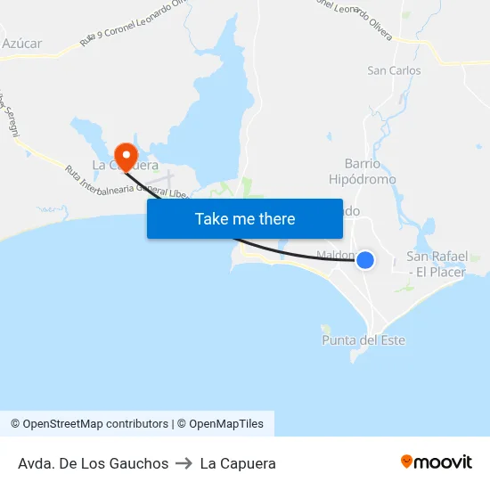 Avda. De Los Gauchos to La Capuera map