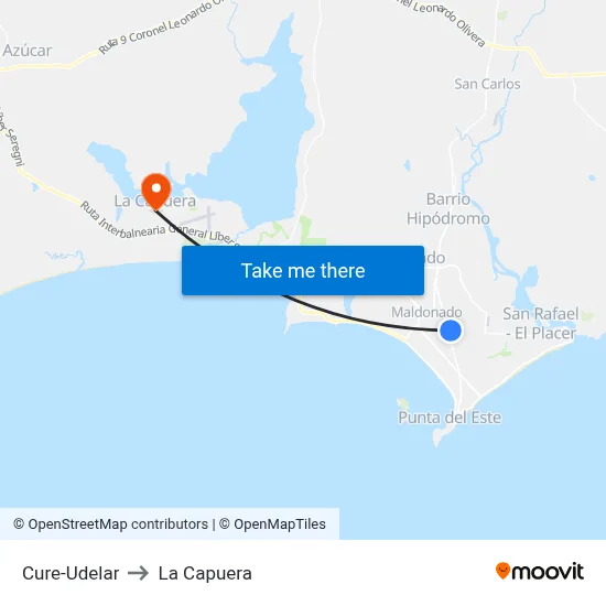 Cure-Udelar to La Capuera map