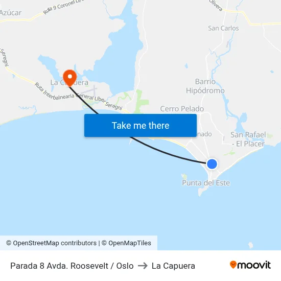 Parada 8 Avda. Roosevelt / Oslo to La Capuera map