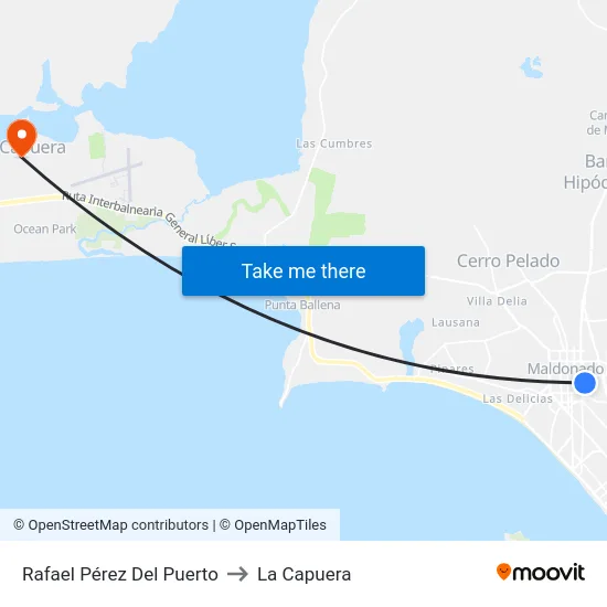 Rafael Pérez Del Puerto to La Capuera map