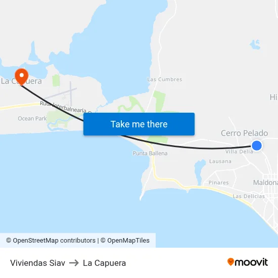 Viviendas Siav to La Capuera map