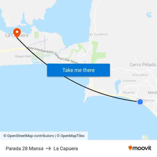 Parada 28 Mansa to La Capuera map