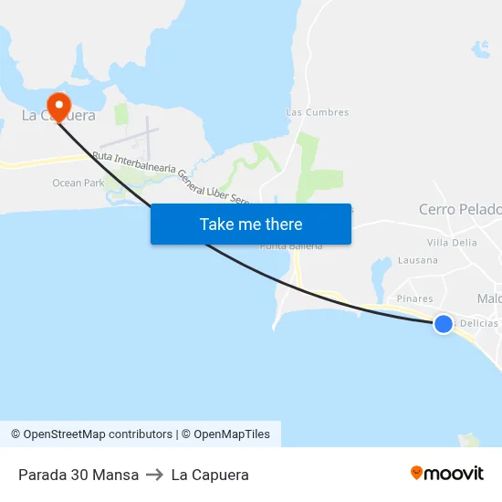 Parada 30 Mansa to La Capuera map