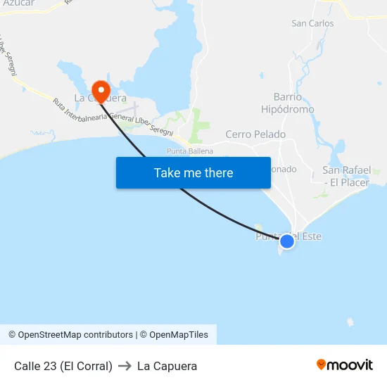 Calle 23 (El Corral) to La Capuera map