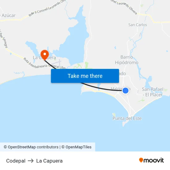 Codepal to La Capuera map