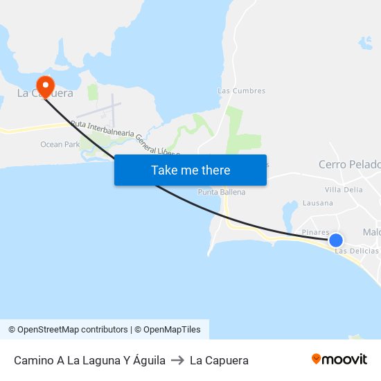 Camino A La Laguna Y Águila to La Capuera map