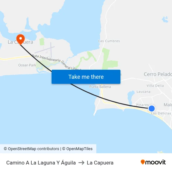 Camino A La Laguna Y Águila to La Capuera map
