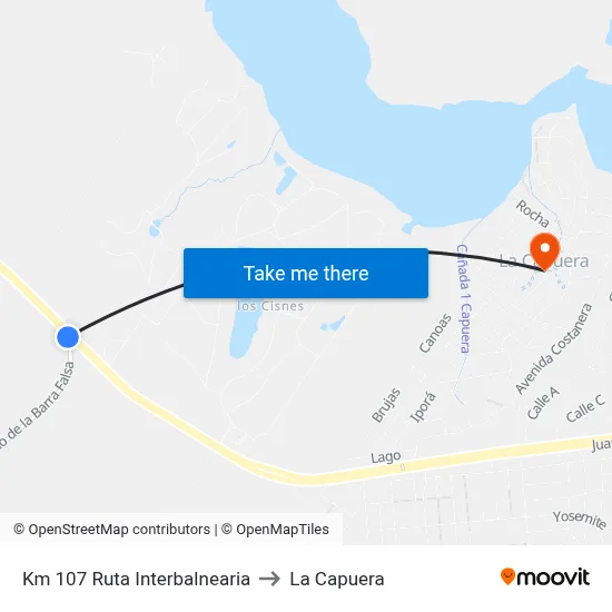 Km 107 Ruta Interbalnearia to La Capuera map