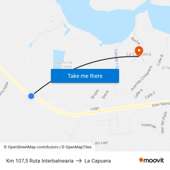 Km 107,5 Ruta Interbalnearia to La Capuera map