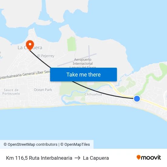 Km 116,5 Ruta Interbalnearia to La Capuera map