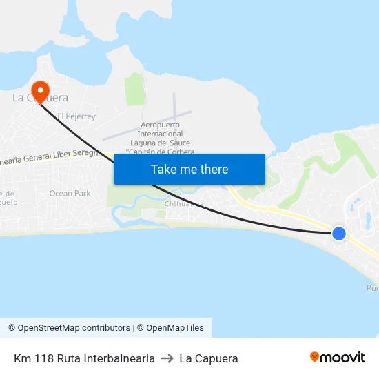 Km 118 Ruta Interbalnearia to La Capuera map