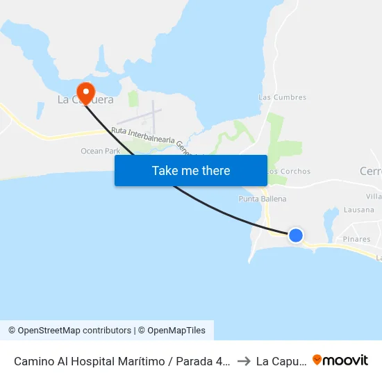 Camino Al Hospital Marítimo / Parada 45 Mansa to La Capuera map