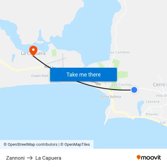 Zannoni to La Capuera map