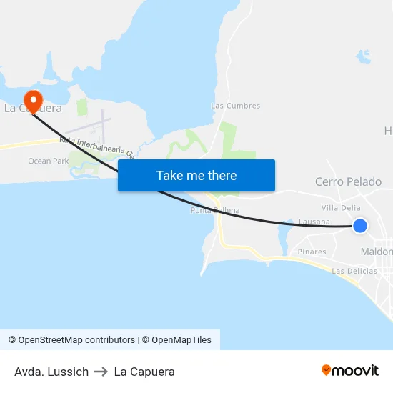 Avda. Lussich to La Capuera map