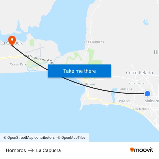 Horneros to La Capuera map