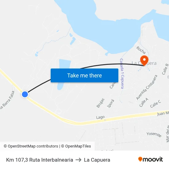 Km 107,3 Ruta Interbalnearia to La Capuera map
