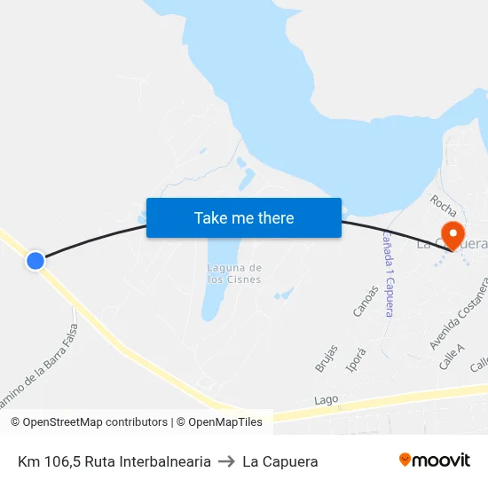 Km 106,5 Ruta Interbalnearia to La Capuera map