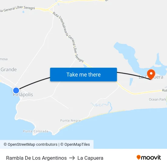 Rambla De Los Argentinos to La Capuera map