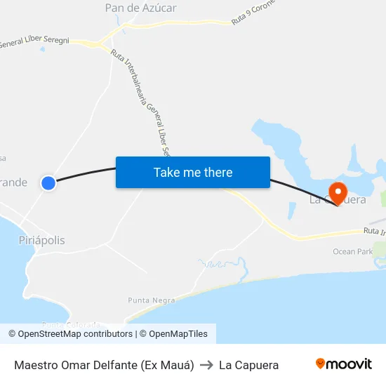 Maestro Omar Delfante (Ex Mauá) to La Capuera map