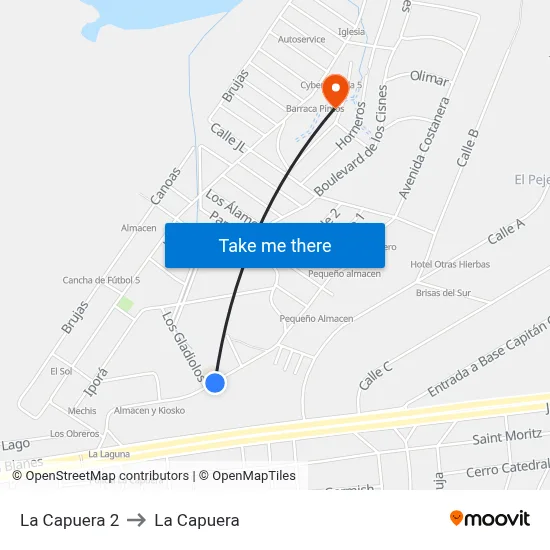 La Capuera 2 to La Capuera map