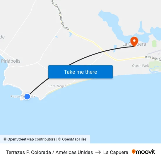 Terrazas P. Colorada / Américas Unidas to La Capuera map