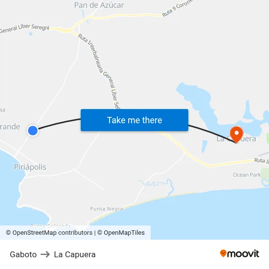 Gaboto to La Capuera map