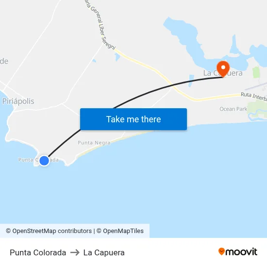 Punta Colorada to La Capuera map