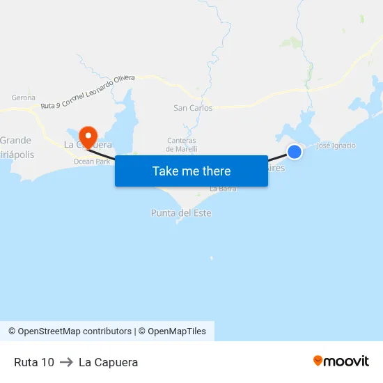 Ruta 10 to La Capuera map