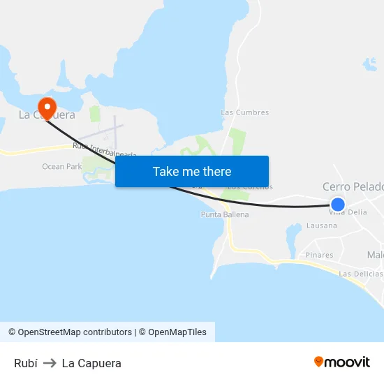 Rubí to La Capuera map