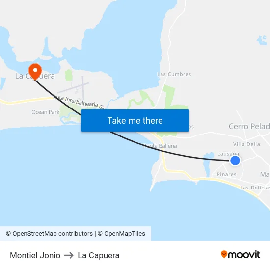 Montiel Jonio to La Capuera map