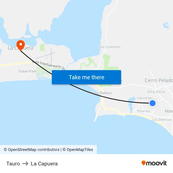 Tauro to La Capuera map