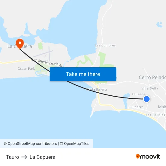 Tauro to La Capuera map