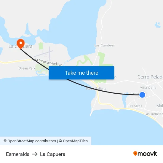Esmeralda to La Capuera map